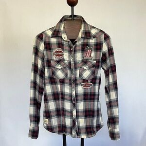 Source Unknown Plaid Button Down Shirt - Red, Black, White